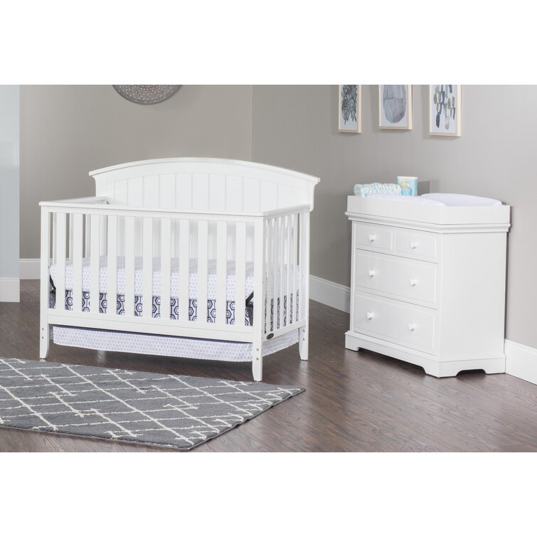 Crib set with top changing table and dresser